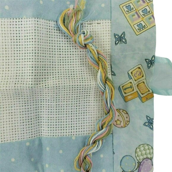Pine Mountain Designs 351 New Love Blue Tie On Cross Stitch Kit Sham Baby Nw OOP - Picture 8 of 10
